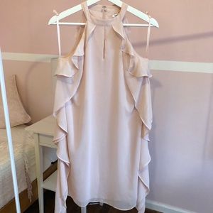 Blush pink dress with ruffles